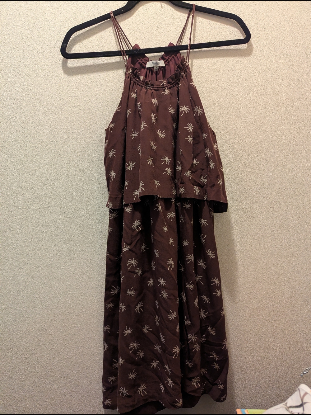 Madewell Wine Ruffle-Neck Dress Size 4